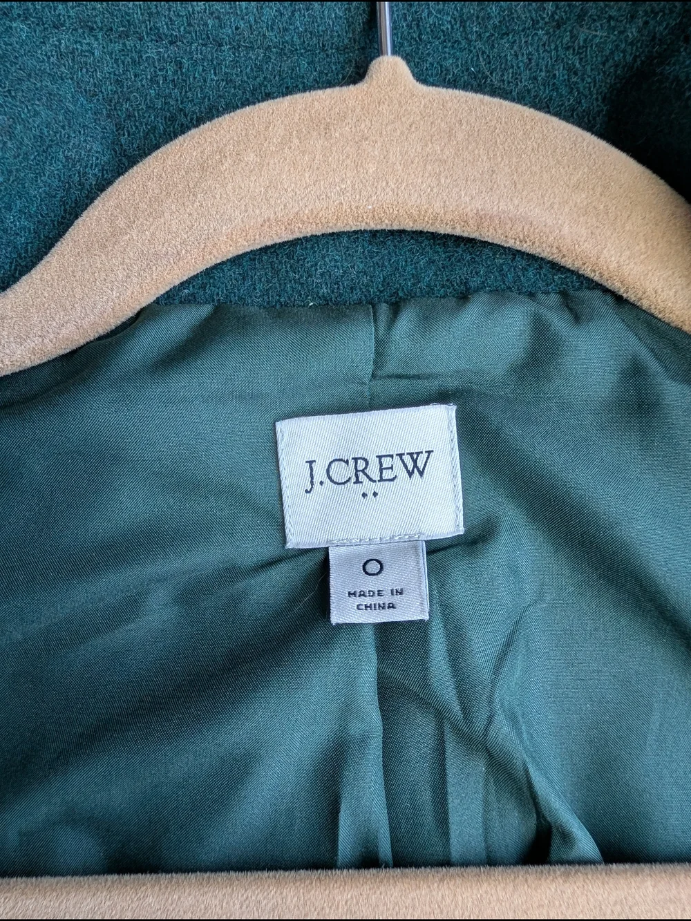 Women’s Green Wool-Blend Stand Collar Coat - Picture 2 of 6